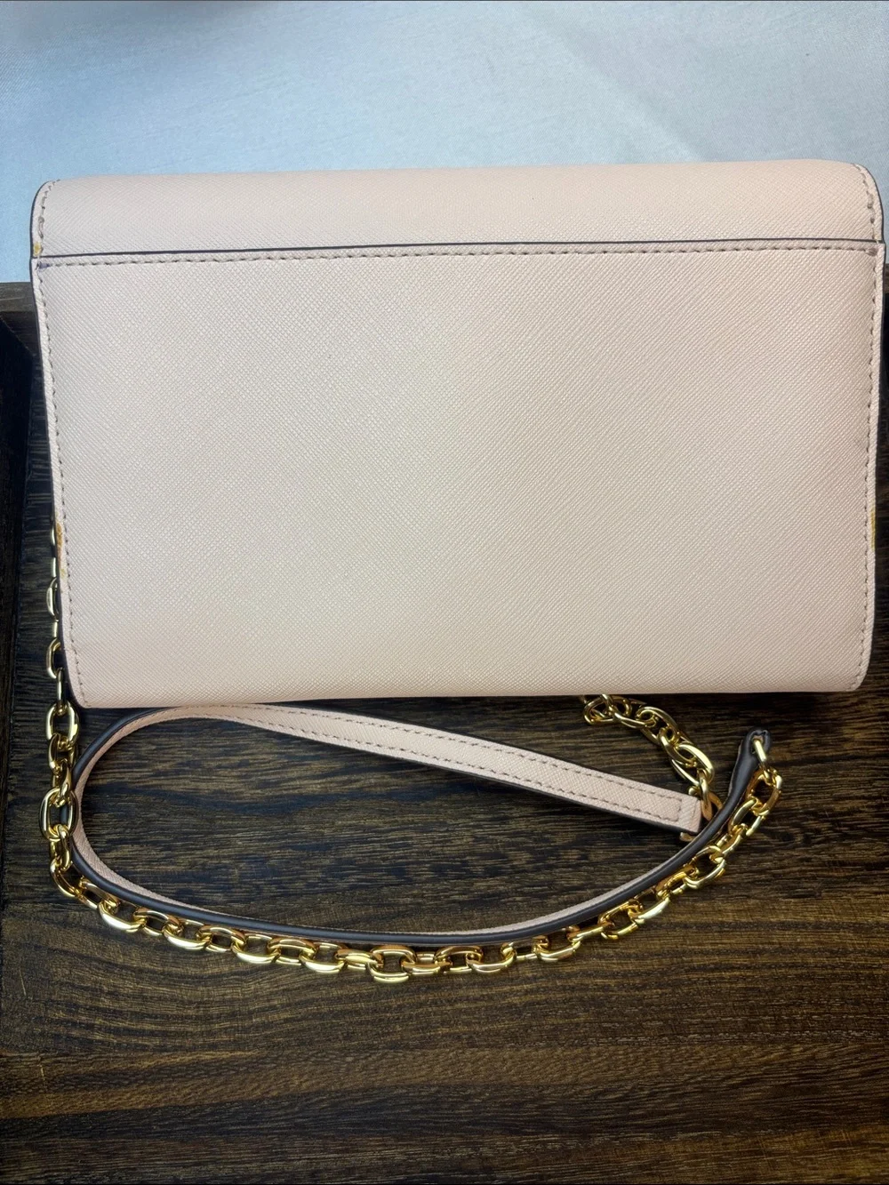 Tory Burch Blush Pink Saffiano Leather Chain Crossbody